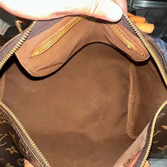 Louis Vuitton Brown Bandolier and Tan Monogram Satchel - Picture 10 of 10